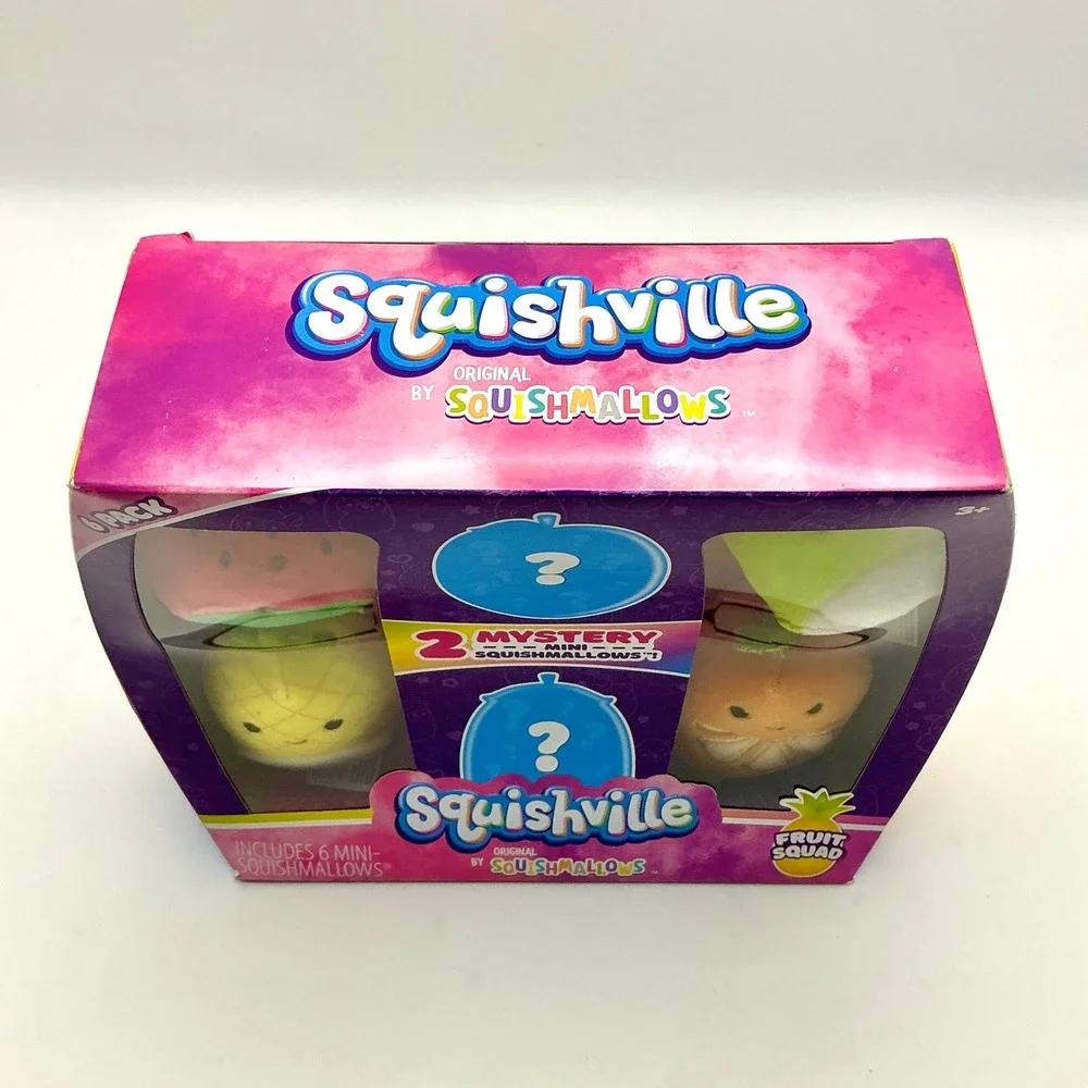 NEW! Squishville by Squishmallows Fruit Squad 6‎ Pack Mini Plush Toys Mystery